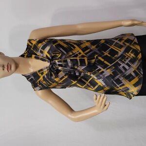 KASPER Sleeveless Tie Neck Top